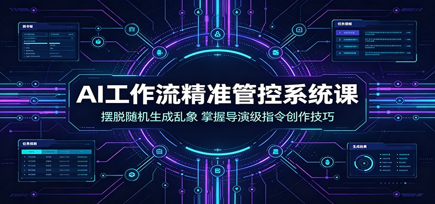 AI工作流精准管控系统课：摆脱随机生成乱象，掌握导演级指令创作技巧-云讯网创