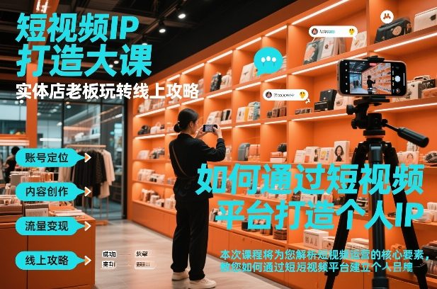 短视频ip打造大课，实体店老板玩转线上攻略-云讯网创