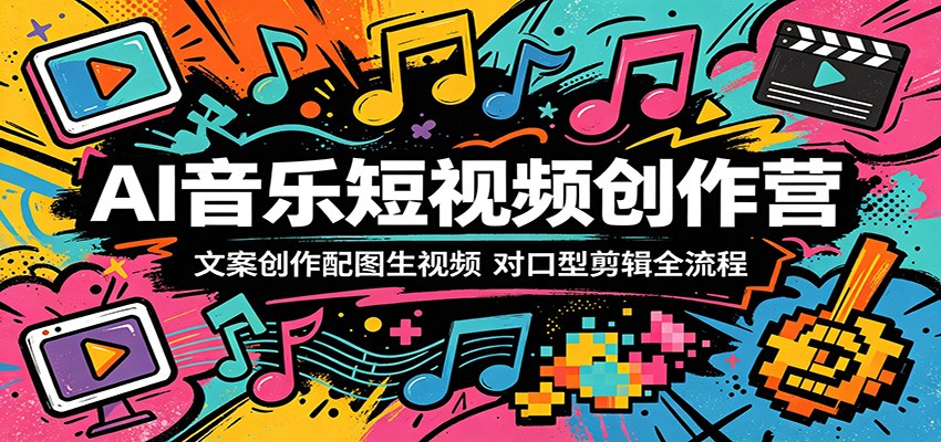 AI音乐短视频创作营:文案创作配图生视频,对口型剪辑全流程-云讯网创