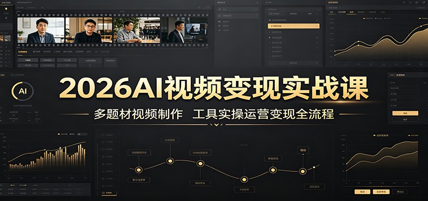 2026AI视频变现实战课:多题材视频制作,工具实操运营变现全流程-云讯网创