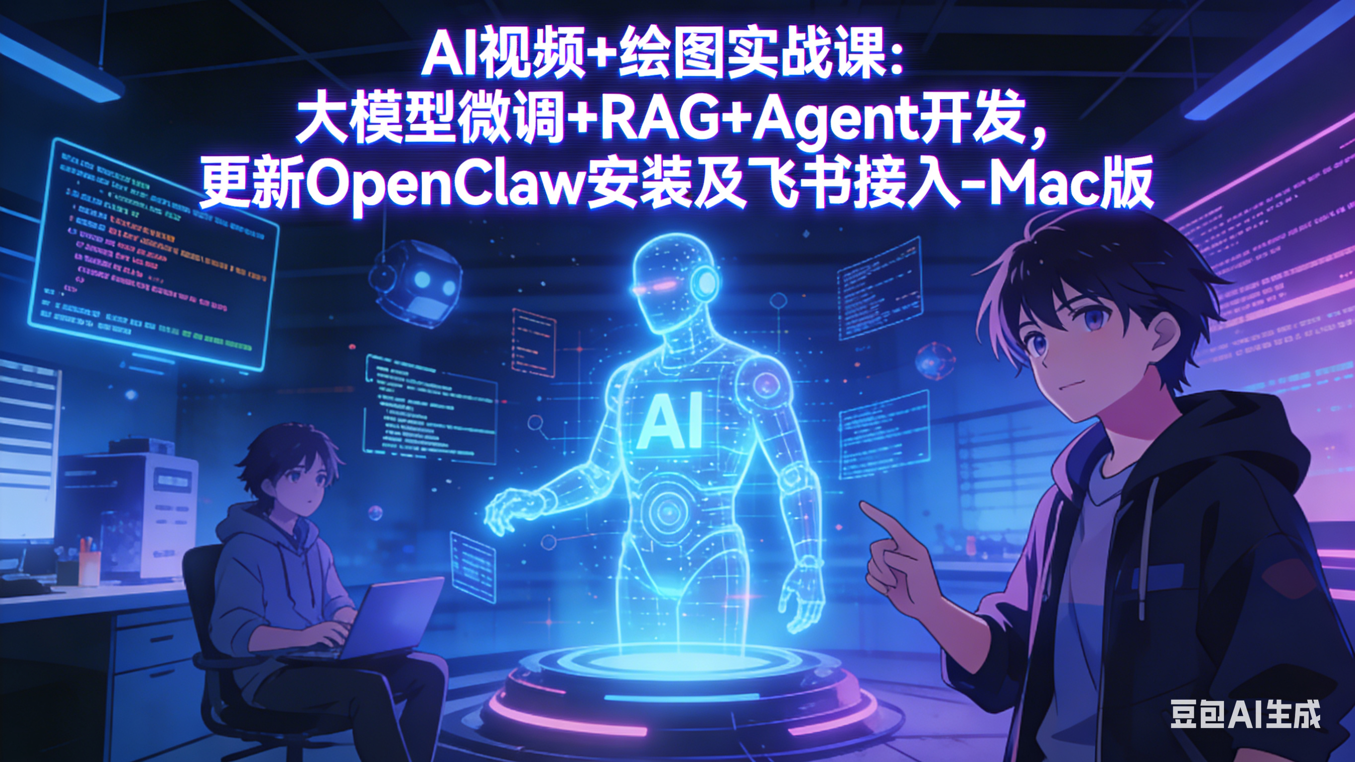 AI视频+绘图实战课：大模型微调+RAG+Agent开发，更新OpenClaw安装及飞书接入-Mac版-云讯网创