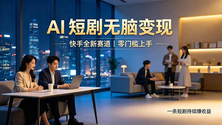 别乱找副业了，快手 AI 短剧零门槛长久被动增收-云讯网创