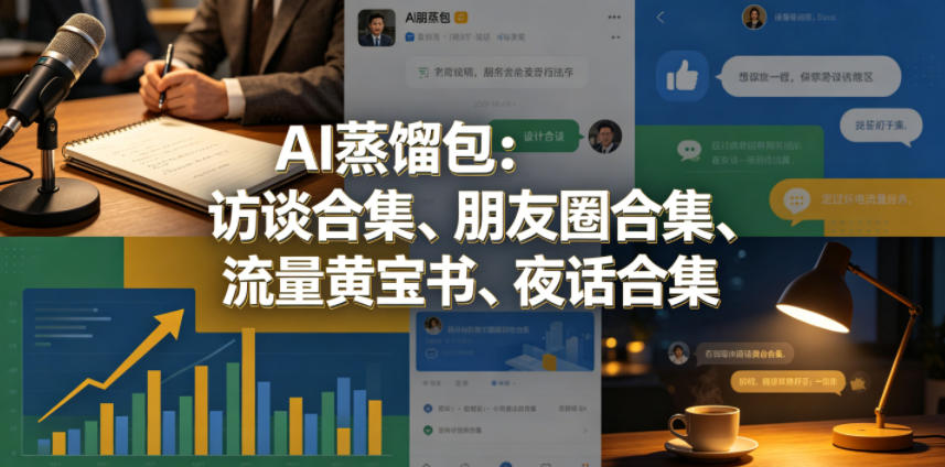 AI蒸馏包：访谈合集、朋友圈合集、流量黄宝书、夜话合集【文档】-云讯网创