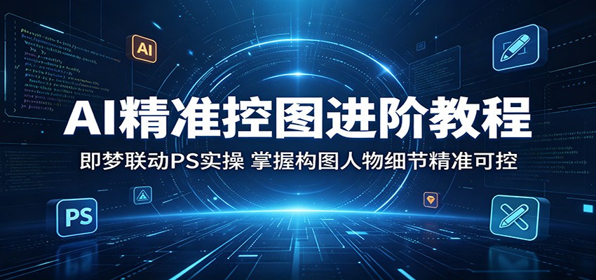 AI精准控图进阶教程:即梦联动PS实操,掌握构图人物细节精准可控-云讯网创