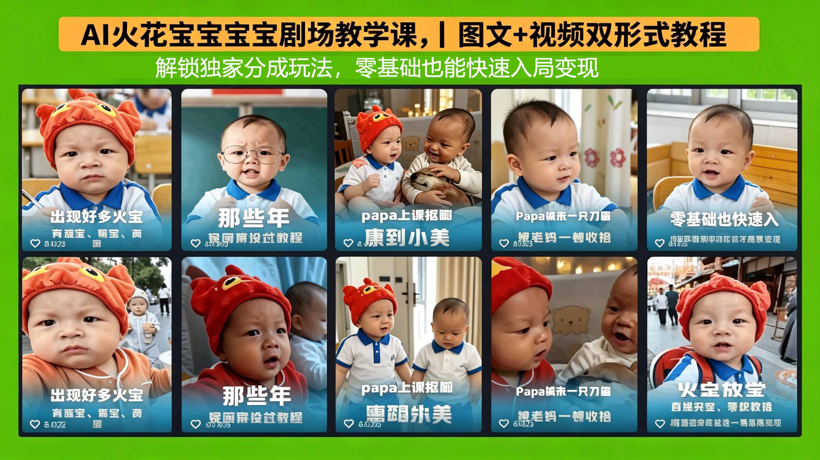 AI火花宝宝宝宝剧场教学课，图文+视频双形式教程，解锁独家分成玩法，零基础也能快速入局变现-云讯网创