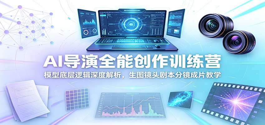 AI导演全能创作训练营：模型底层逻辑深度解析，生图镜头剧本分镜成片教学-云讯网创