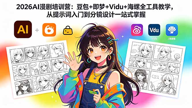 2026AI漫剧培训营：豆包+即梦+Vidu+海螺全工具教学，从提示词入门到分镜设计一站式掌握-云讯网创