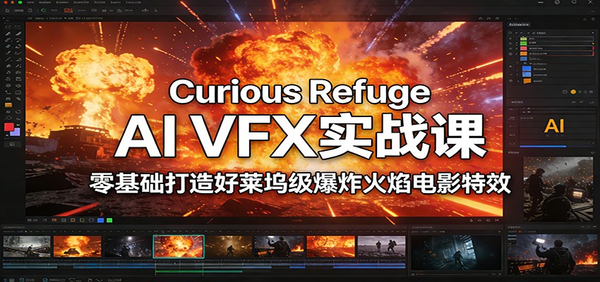 Curious Refuge AI VFX实战课，零基础打造好莱坞级爆炸火焰电影特效-云讯网创
