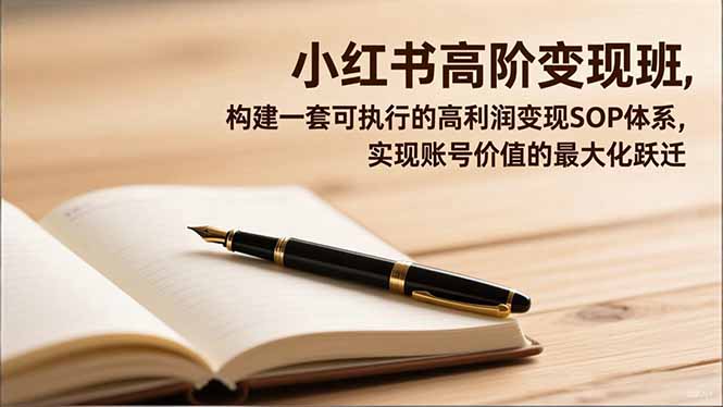 小红书高阶变现班,构建一套可执行的高利润变现SOP体系,实现账号价值的最大化跃迁-云讯网创