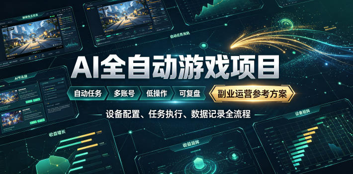 AI全自动游戏躺賺副业：日入几百，稳定运行三年的项目！【揭秘】-云讯网创