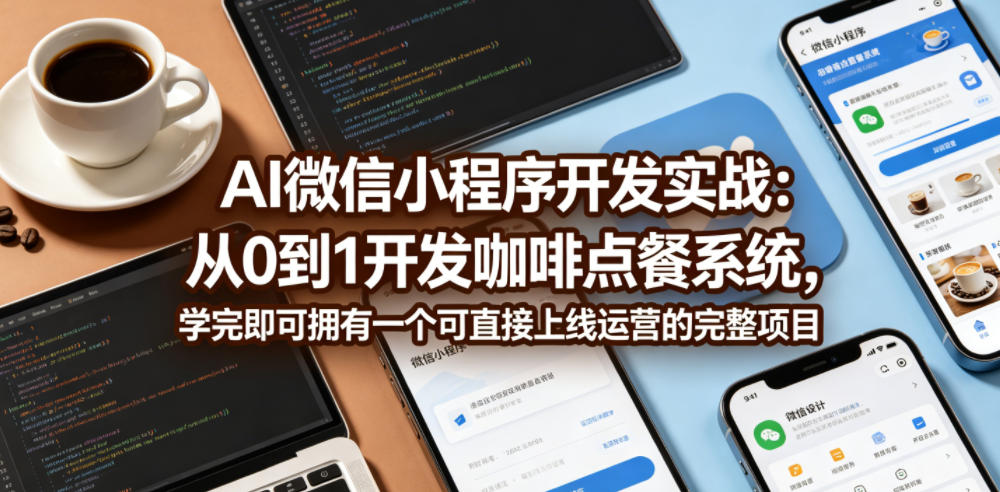 AI微信小程序开发实战：从0到1开发咖啡点餐系统，学完即可拥有一个可直接上线运营的完整项目-云讯网创