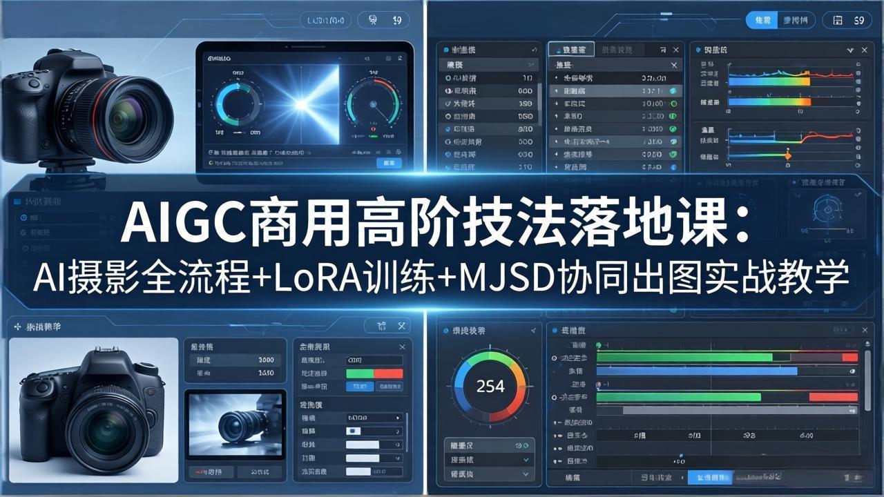 AIGC商用高阶技法落地课：AI摄影全流程+LoRA训练+MJSD协同出图实战教学-云讯网创