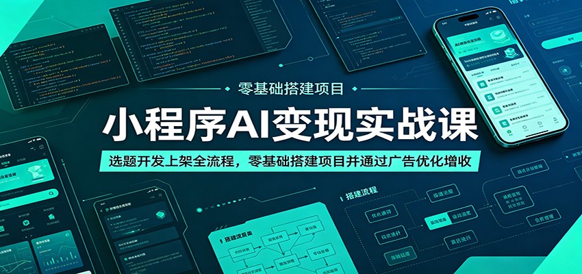 小程序AI变现实战课：选题开发上架全流程，零基础搭建项目并通过广告优化增收-云讯网创