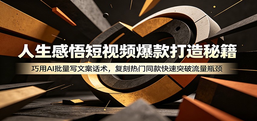 人生感悟短视频爆款打造秘籍：巧用A 批量写文案话术，复刻热门同款快速突破流量瓶颈-云讯网创