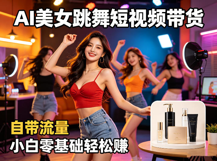 AI美女跳舞短视频带货：自带流量，小白零基础轻松賺，详细拆解-云讯网创