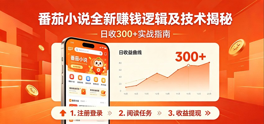 番茄小说全新赚钱逻辑及技术日收300+,小白新书皆可做!无脑赚就行了!-云讯网创