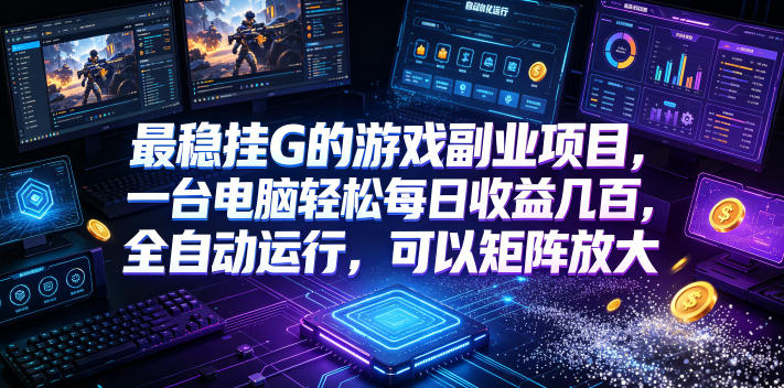 最稳挂G的游戏副业项目，一台电脑轻松每日收益几百，全自动运行，可以矩阵放大【揭秘】-云讯网创