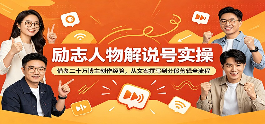 励志人物解说号实操:借鉴二十万博主创作经验,从文案撰写到分段剪辑全流程-云讯网创