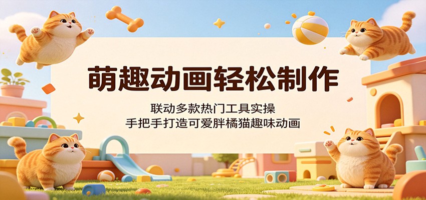 萌趣动画轻松制作，联动多款热门工具实操，手把手打造可爱胖橘猫趣味动画-云讯网创