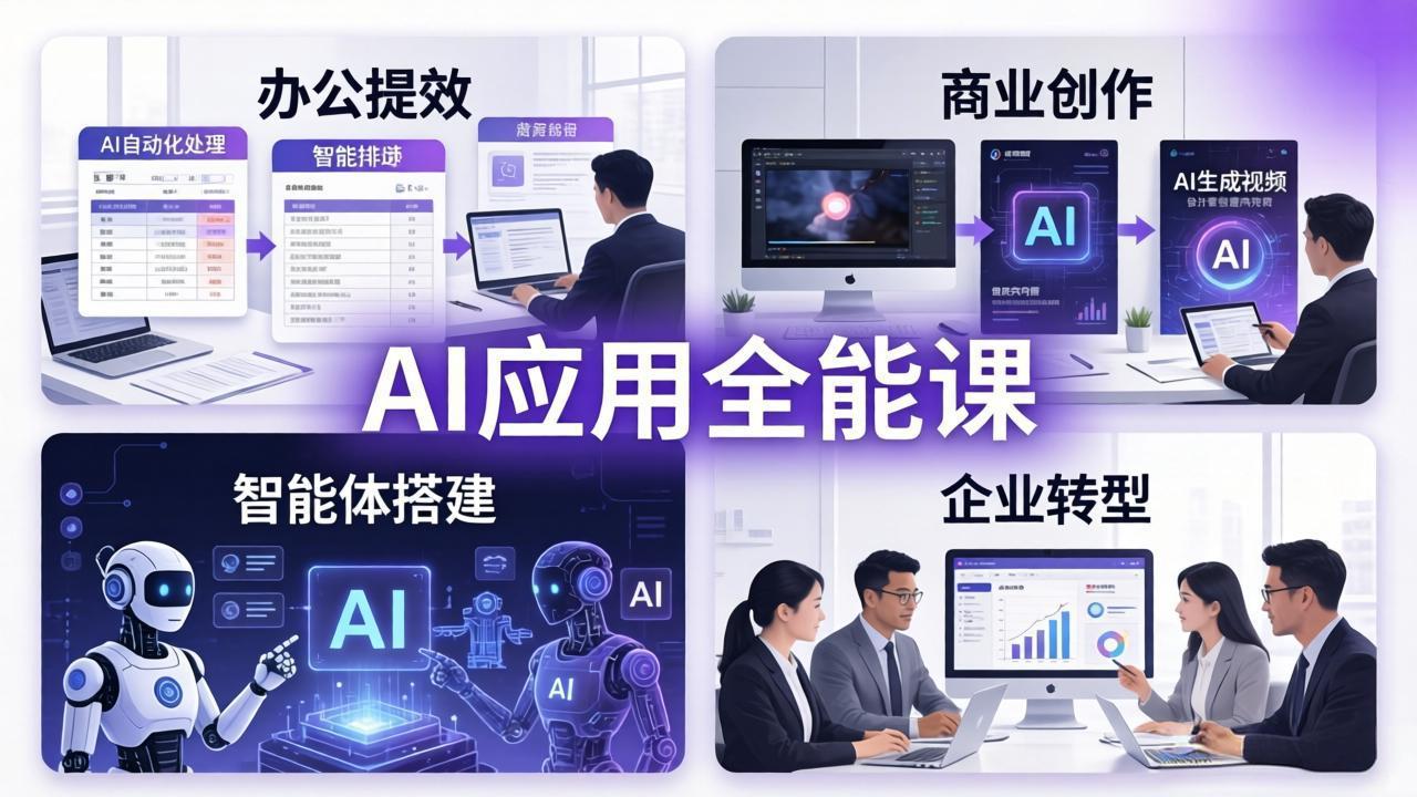 AIGC 应用全能课:办公提效、商业创作、智能体搭建、企业转型,一站式学会AI应用-云讯网创