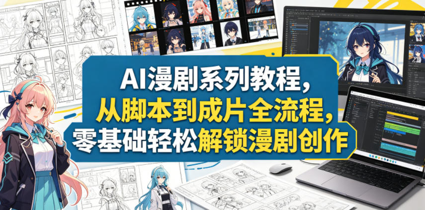 AI漫剧系列教程，从脚本到成片全流程，零基础轻松解锁漫剧创作-云讯网创