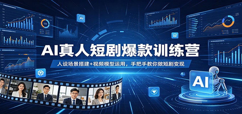 AI真人短剧爆款训练营：人设场景搭建+视频模型运用，手把手教你做短剧变现-云讯网创