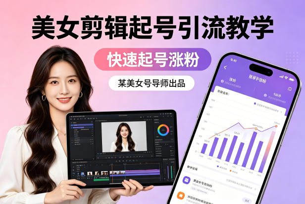 某美女号导师出品：美女剪辑起号引流教学，快速起号涨粉-云讯网创